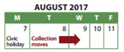 Civic Holiday Collection Schedule
